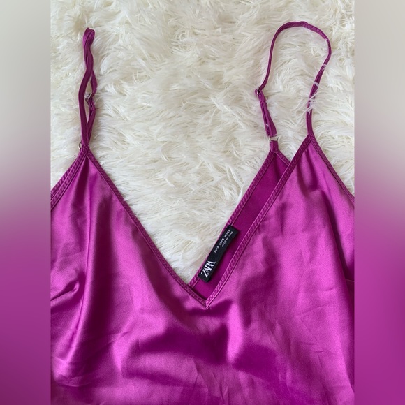 ZARA tank top fuschia size S - Picture 3 of 3